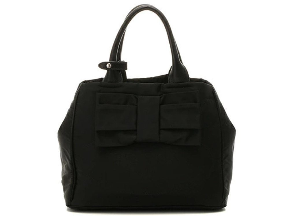 Prada Ribbon Shoulder Bag Black Calfskin